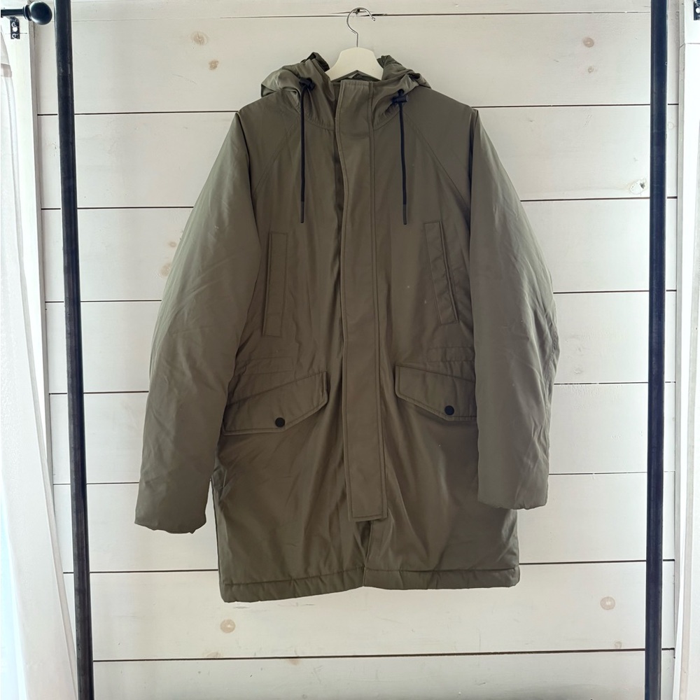 Everlane Men's Green Hooded Puffer Jacket